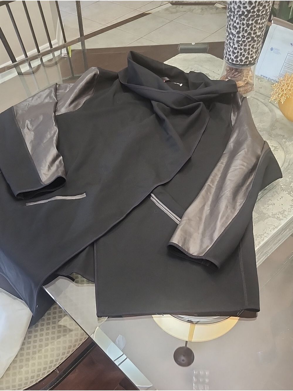 Spanx Womens Jacket Drape Front Ponte Fabric Very Black Size 3XL NWT - Picture 5 of 12